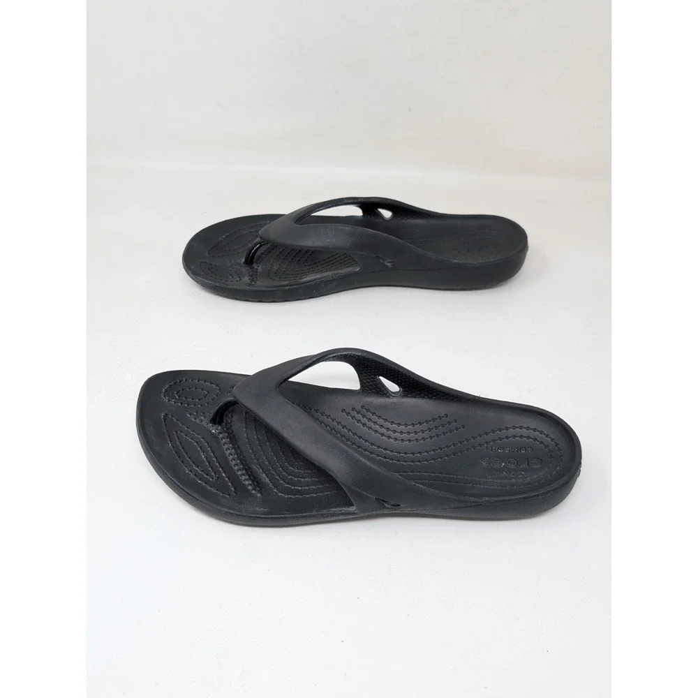 Crocs Kadee II Flip‎ Thong Women's Size 8 Black Sandals Flip Flops Light